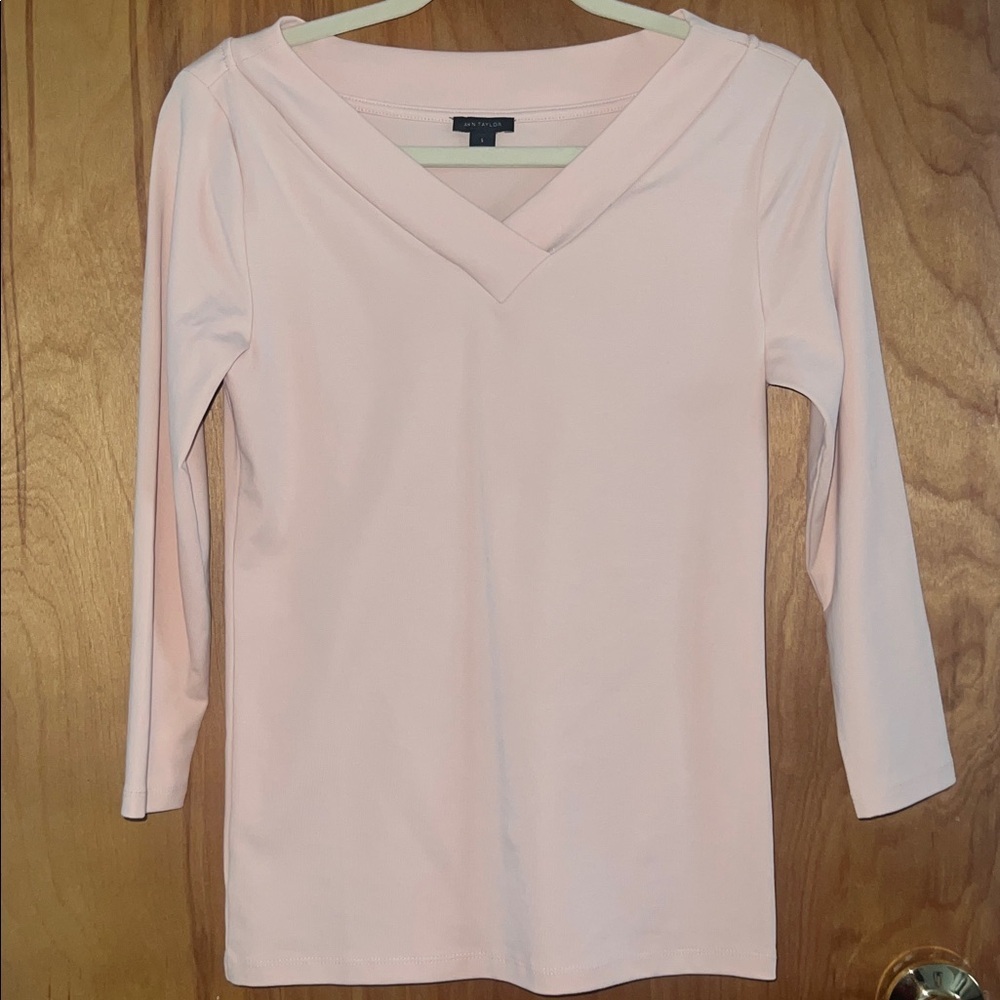 Ann Taylor Soft Pink V-Neck Top